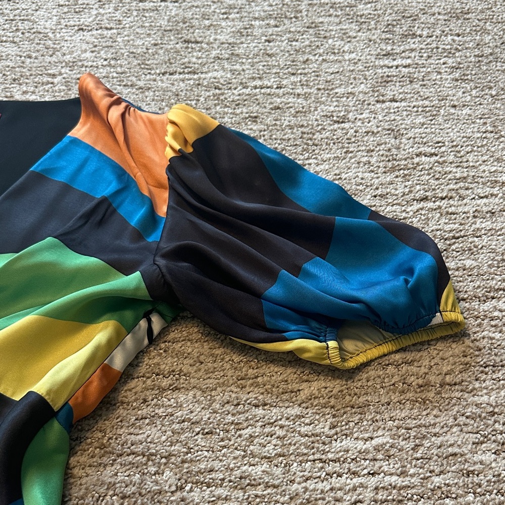 Staud Mini Colorful Geometric Pattern Dress - Picture 4 of 5